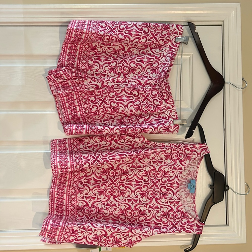 CeCe Pink and White Patterned Top